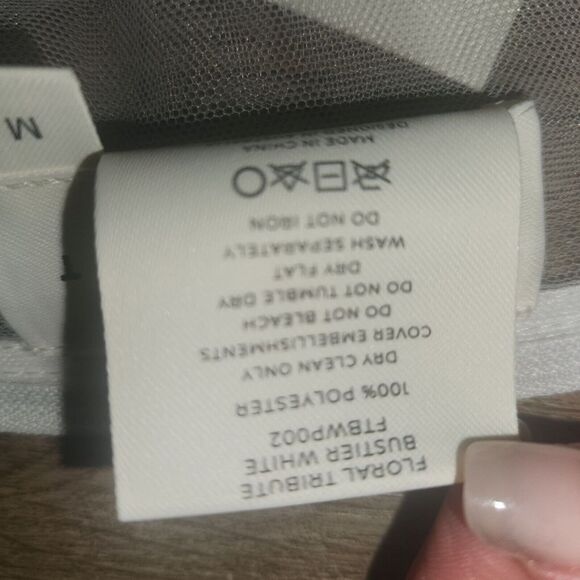 NWT Par‎ Violet Top Size Medium Tribute Bustier White Zip Back Designer - Picture 9 of 12